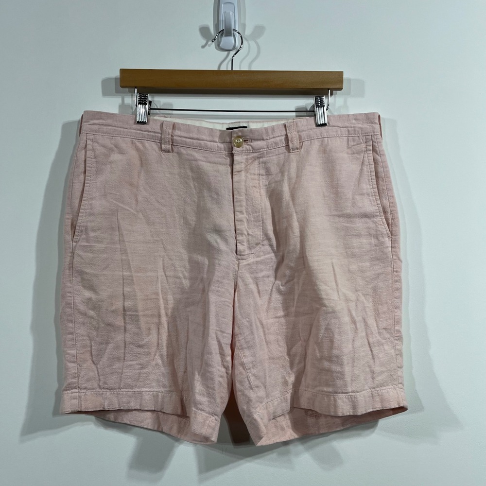J.Crew Mens 9" Inseam Linen Cotton Shorts Pink Size 35 Resort Preppy Coastal